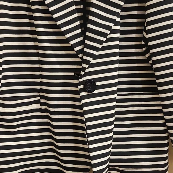 Black and White Striped Women's Blazer - Picture 3 of 4